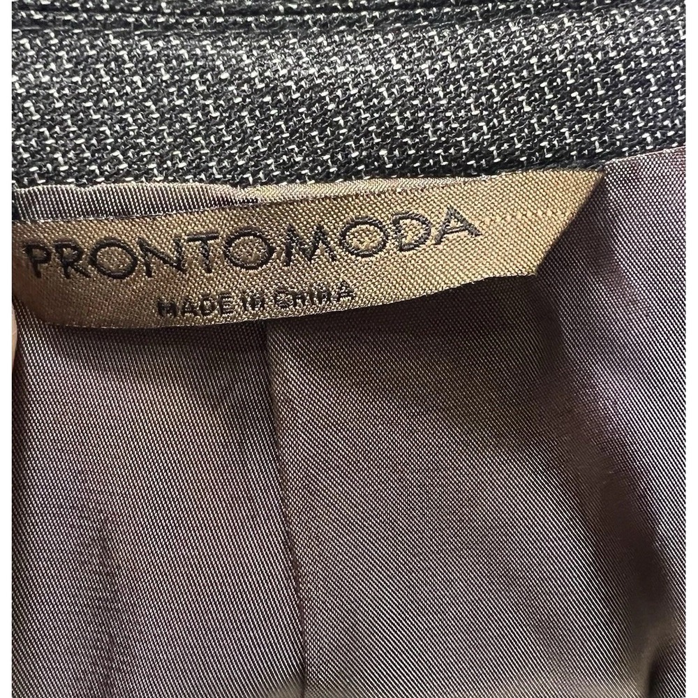 Pronto Moda Men's 46L Suit Jacket 2 Button Closure 100% Lambswool Charcoal - Picture 6 of 12